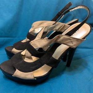 Black and Tan Guess High Heels
